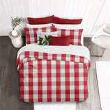 Basic Check Red Duvet Cover Set