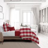 Basic Check Red Duvet Cover Set