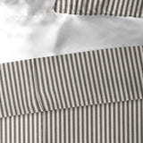 Cruz Ticking Stripes Black-Linen Coverlet Set