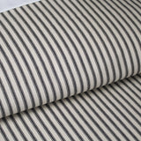 Cruz Ticking Stripes Black-Linen Coverlet Set