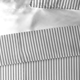 Cruz Ticking Stripes White-Black Coverlet Set