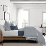 Cruz Ticking Stripes White-Navy Coverlet Set