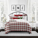 Royal Plaid Ivory-Red Duvet Cover Set