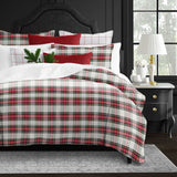 Royal Plaid Ivory-Red Duvet Cover Set