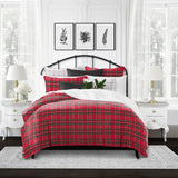 Royal Plaid Red Duvet Cover Set