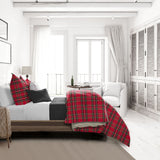Royal Plaid Red Duvet Cover Set