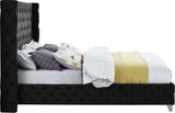 Savan Velvet Luxe Bed with Deep Button Tufting, Customizable Gold and Chrome Legs for Elegance