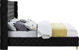 Savan Velvet Luxe Bed with Deep Button Tufting, Customizable Gold and Chrome Legs for Elegance