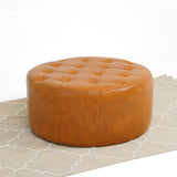 Seletar Tan Leather Ottoman