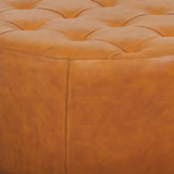 Seletar Tan Leather Ottoman