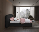 Shiloh Boucle Fabric Bed - Art Deco Elegance for Your Bedroom Retreat with Plush Upholstered Design