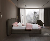 Shiloh Boucle Fabric Bed - Art Deco Elegance for Your Bedroom Retreat with Plush Upholstered Design