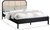 Siena Mid-Century Modern Bed with Elegant Cane Headboard and Durable Ash Wood for Timeless Style