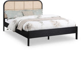 Siena Mid-Century Modern Bed with Elegant Cane Headboard and Durable Ash Wood for Timeless Style