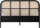 Siena Mid-Century Modern Bed with Elegant Cane Headboard and Durable Ash Wood for Timeless Style