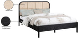 Siena Mid-Century Modern Bed with Elegant Cane Headboard and Durable Ash Wood for Timeless Style