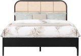 Siena Mid-Century Modern Bed with Elegant Cane Headboard and Durable Ash Wood for Timeless Style