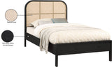 Siena Mid-Century Modern Bed with Elegant Cane Headboard and Durable Ash Wood for Timeless Style