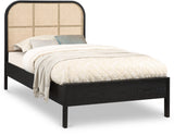 Siena Mid-Century Modern Bed with Elegant Cane Headboard and Durable Ash Wood for Timeless Style