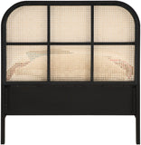 Siena Mid-Century Modern Bed with Elegant Cane Headboard and Durable Ash Wood for Timeless Style