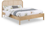 Siena Mid-Century Modern Bed with Elegant Cane Headboard and Durable Ash Wood for Timeless Style