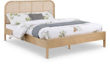 Siena Mid-Century Modern Bed with Elegant Cane Headboard and Durable Ash Wood for Timeless Style
