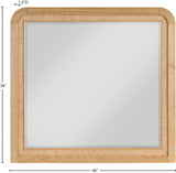 Siena Mirror - Elegant Mid-Century Design with Durable Ash Wood Frame and Striking Cane Detail