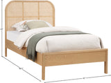 Siena Mid-Century Modern Bed with Elegant Cane Headboard and Durable Ash Wood for Timeless Style
