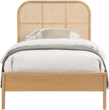 Siena Mid-Century Modern Bed with Elegant Cane Headboard and Durable Ash Wood for Timeless Style