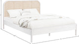 Siena Mid-Century Modern Bed with Elegant Cane Headboard and Durable Ash Wood for Timeless Style