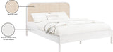 Siena Mid-Century Modern Bed with Elegant Cane Headboard and Durable Ash Wood for Timeless Style