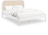 Siena Mid-Century Modern Bed with Elegant Cane Headboard and Durable Ash Wood for Timeless Style