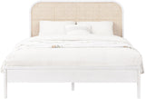 Siena Mid-Century Modern Bed with Elegant Cane Headboard and Durable Ash Wood for Timeless Style