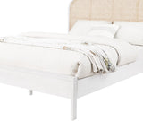 Siena Mid-Century Modern Bed with Elegant Cane Headboard and Durable Ash Wood for Timeless Style