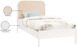 Siena Mid-Century Modern Bed with Elegant Cane Headboard and Durable Ash Wood for Timeless Style