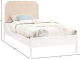 Siena Mid-Century Modern Bed with Elegant Cane Headboard and Durable Ash Wood for Timeless Style