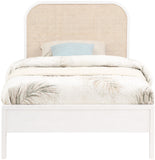 Siena Mid-Century Modern Bed with Elegant Cane Headboard and Durable Ash Wood for Timeless Style