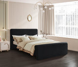 Sloan Contemporary Velvet Bed with Curved Headboard, Stylish Design & Comfortable Support 59" W