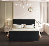 Sloan Contemporary Velvet Bed with Curved Headboard, Stylish Design & Comfortable Support 59" W