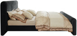 Sloan Contemporary Velvet Bed with Curved Headboard, Stylish Design & Comfortable Support 59" W