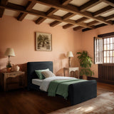 Sloan Velvet Bed: Luxurious Contemporary Design with Curved Headboard for Stunning Bedroom Makeover