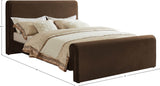 Sloan Contemporary Velvet Bed with Curved Headboard, Stylish Design & Comfortable Support 59" W