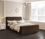 Sloan Contemporary Velvet Bed with Curved Headboard, Stylish Design & Comfortable Support 59" W
