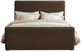 Sloan Contemporary Velvet Bed with Curved Headboard, Stylish Design & Comfortable Support 59" W