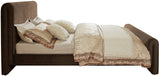 Sloan Contemporary Velvet Bed with Curved Headboard, Stylish Design & Comfortable Support 59" W