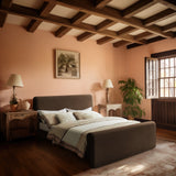 Sloan Velvet Bed: Luxurious Contemporary Design with Curved Headboard for Stunning Bedroom Makeover