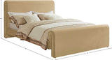 Sloan Contemporary Velvet Bed with Curved Headboard, Stylish Design & Comfortable Support 59" W