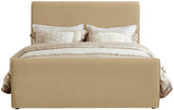 Sloan Contemporary Velvet Bed with Curved Headboard, Stylish Design & Comfortable Support 59" W