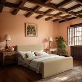 Sloan Velvet Bed: Luxurious Contemporary Design with Curved Headboard for Stunning Bedroom Makeover