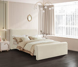 Sloan Contemporary Velvet Bed with Curved Headboard, Stylish Design & Comfortable Support 59" W